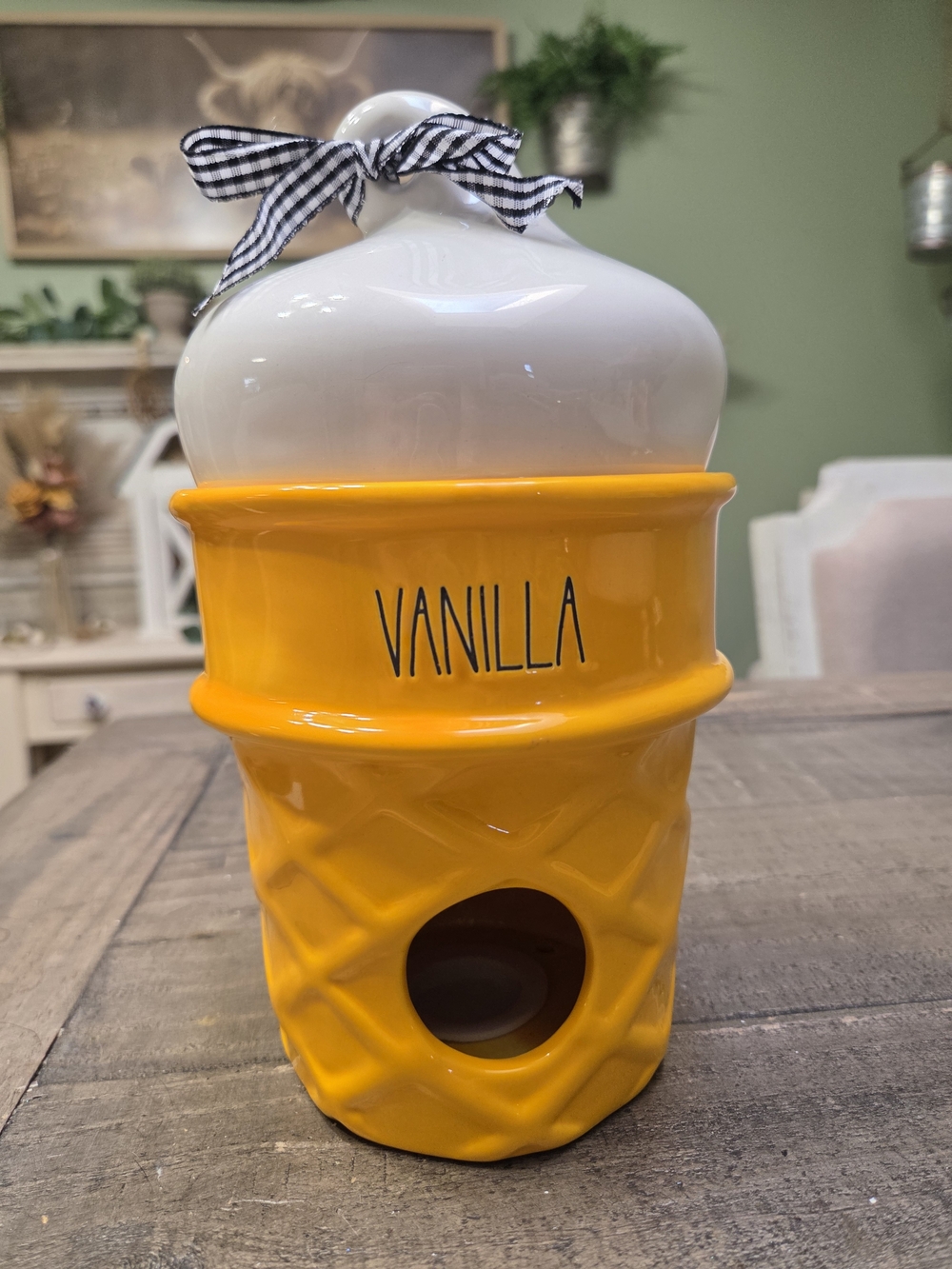 Rae Dunn Decorative VANILLA ICE CREAM CONE Birdhouse